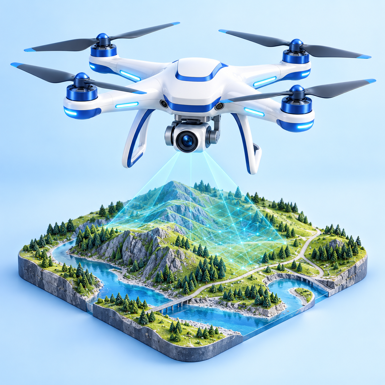 Minh họa AI: UAV giám sát trên không